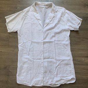 Cotton On Medium Linene like button up tunic dress white